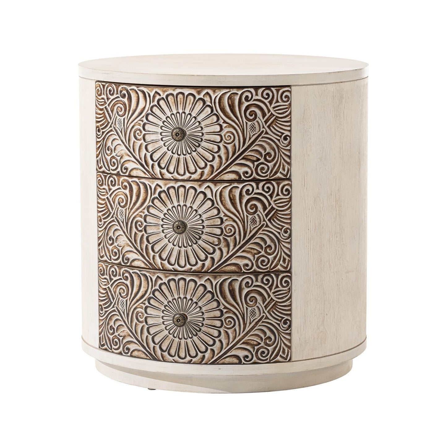 Table de chevet en bois massif marron vintage, motif COSIEST, avec tiroirs