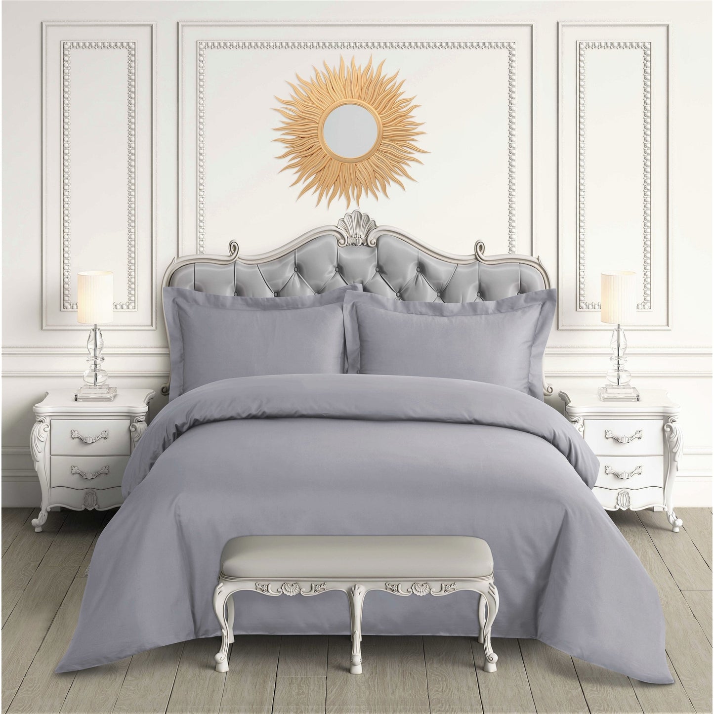 Housse de couette surdimensionnée en satin de coton égyptien 600 fils