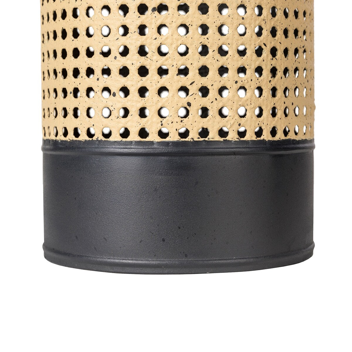 Ensemble de 2 vases hauts de table/sol en métal bicolore or/noir Glitzhome