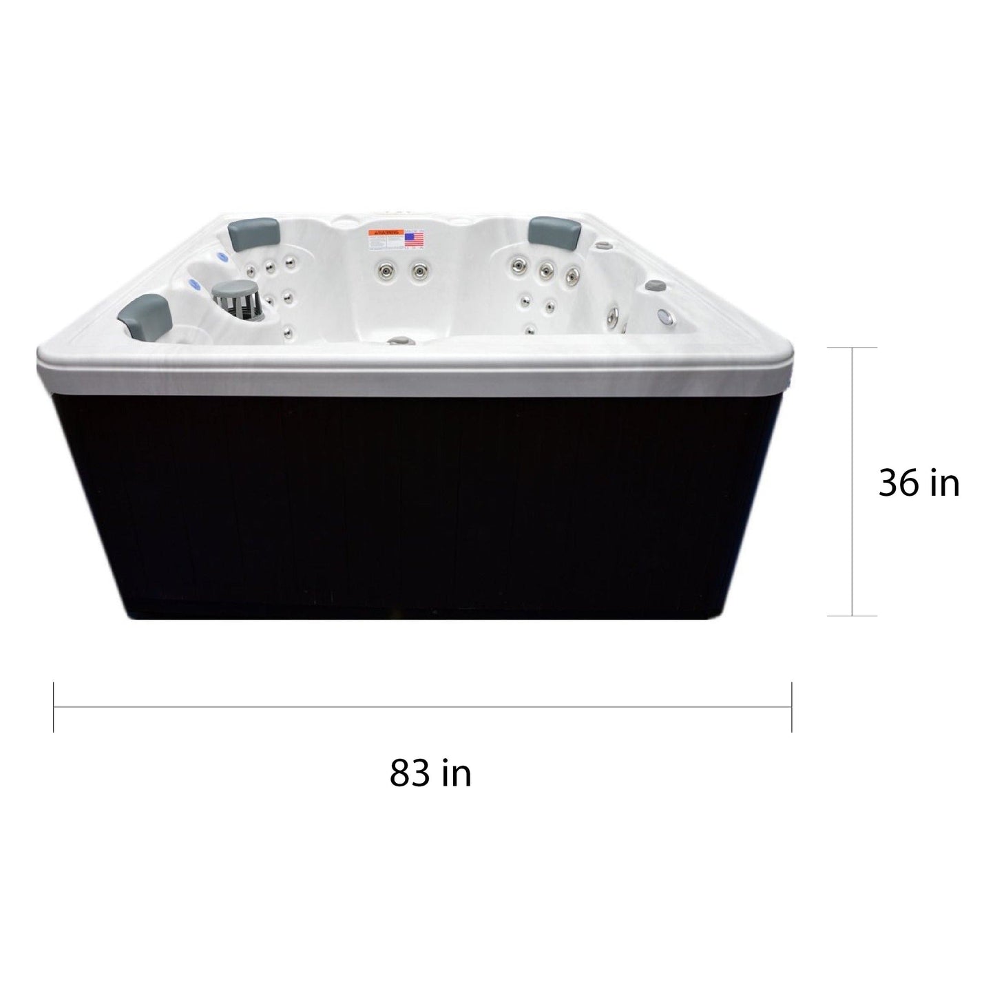 Spa 5 places Home and Garden avec 51 jets en acier inoxydable et ozone - 80 x 80 x 34