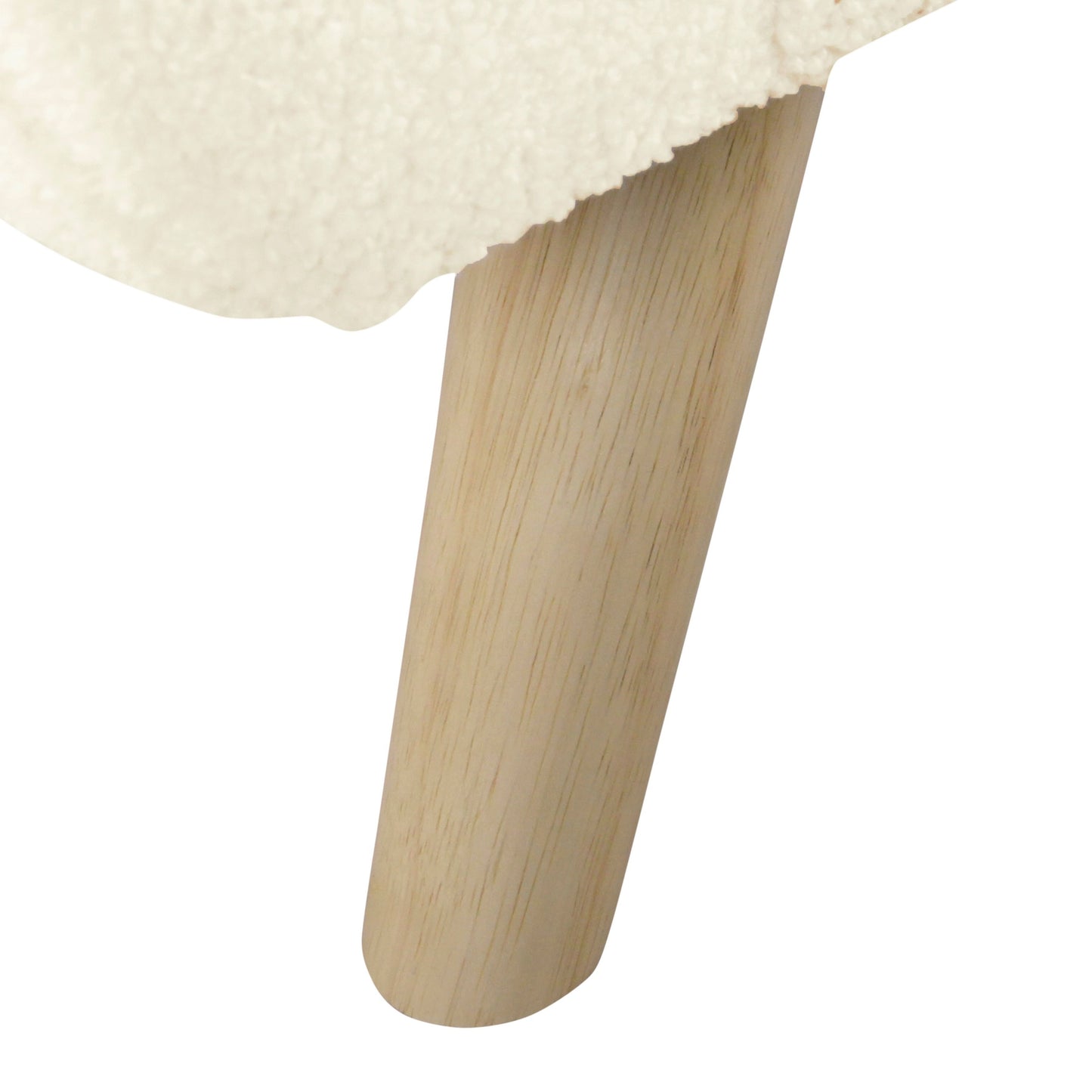 Banc de rangement moderne HomePop en sherpa avec pieds en bois