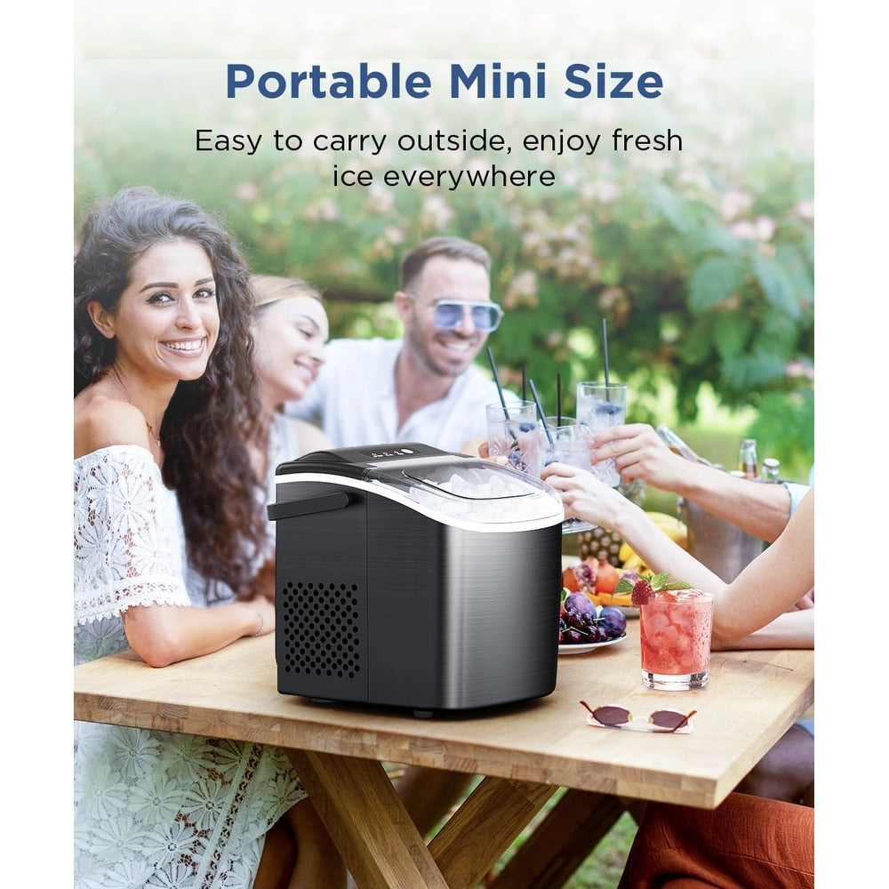 Machine à glaçons de comptoir, machine à glaçons portable avec poignée, machine à glaçons autonettoyante, pour la maison/le bureau/la cuisine