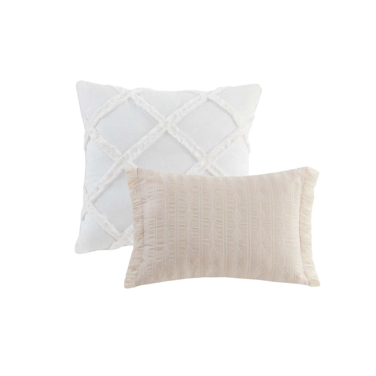 Ensemble de couette jacquard 5 pièces Madison Park Levi Blue/Naturel