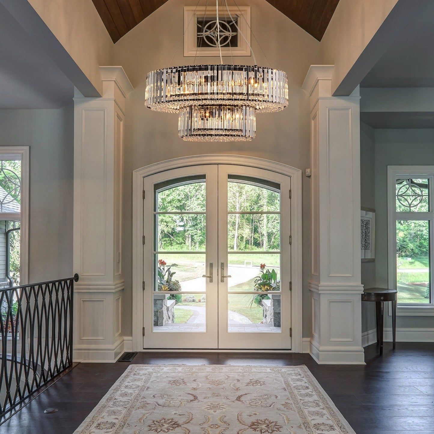 Lustre moderne rond en cristal OYIPRO à 6/8/12 lumières, suspension en forme de tambour pour îlot de cuisine