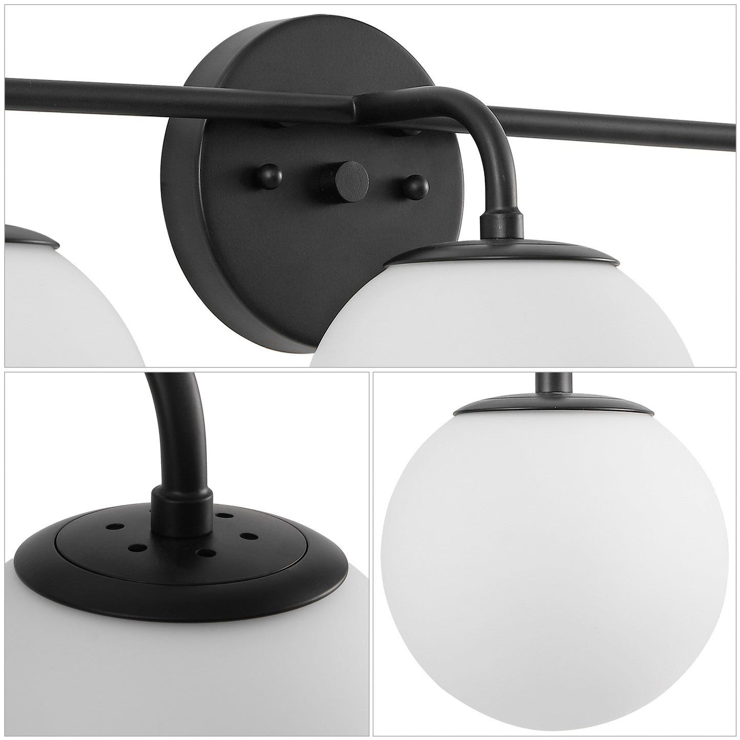 Meuble-lavabo moderne Globe en métal et verre dépoli avec éclairage LED, par JONATHAN Y