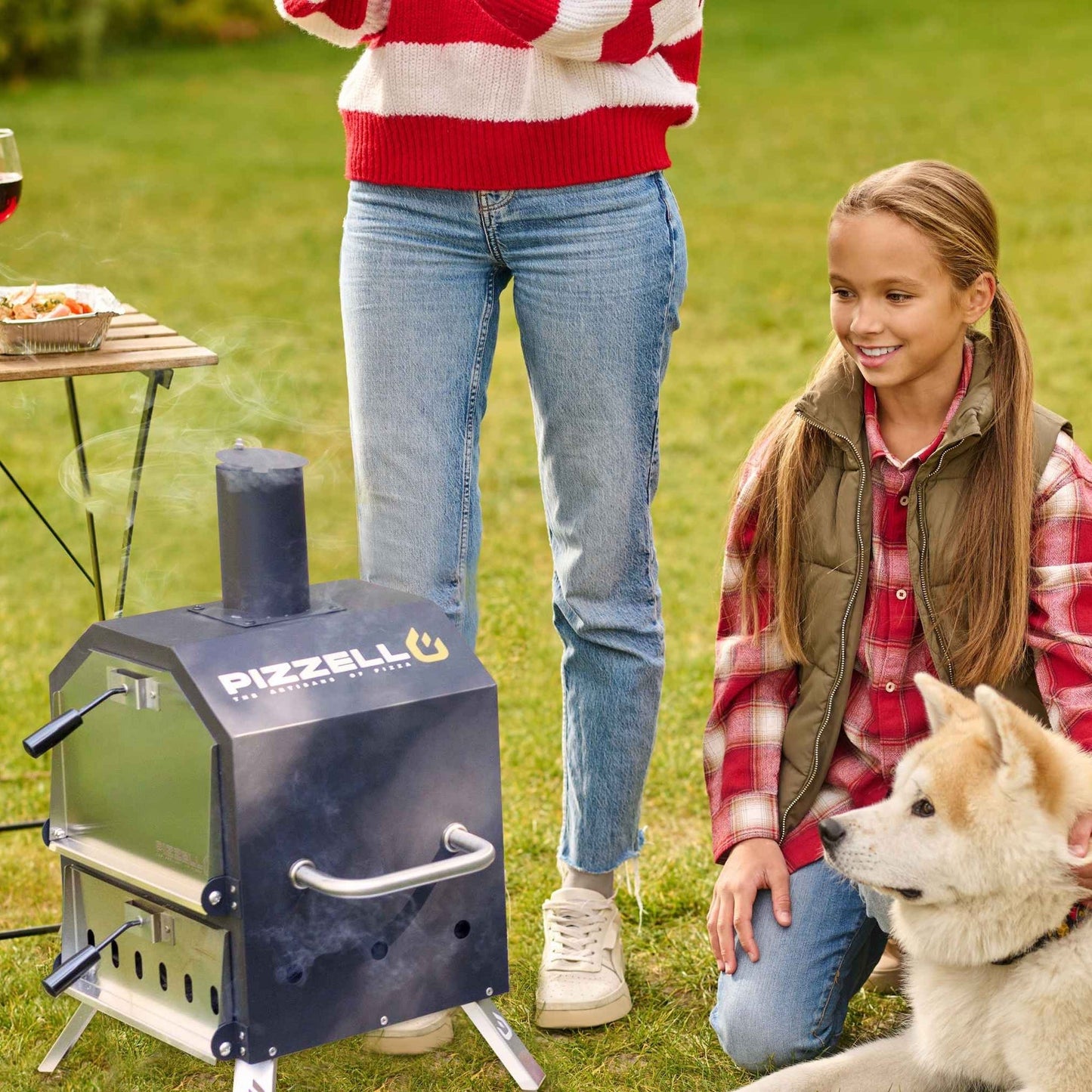 Four à pizza extérieur à bois, 2 étages, idéal pour les fêtes dans le jardin - 30 cm