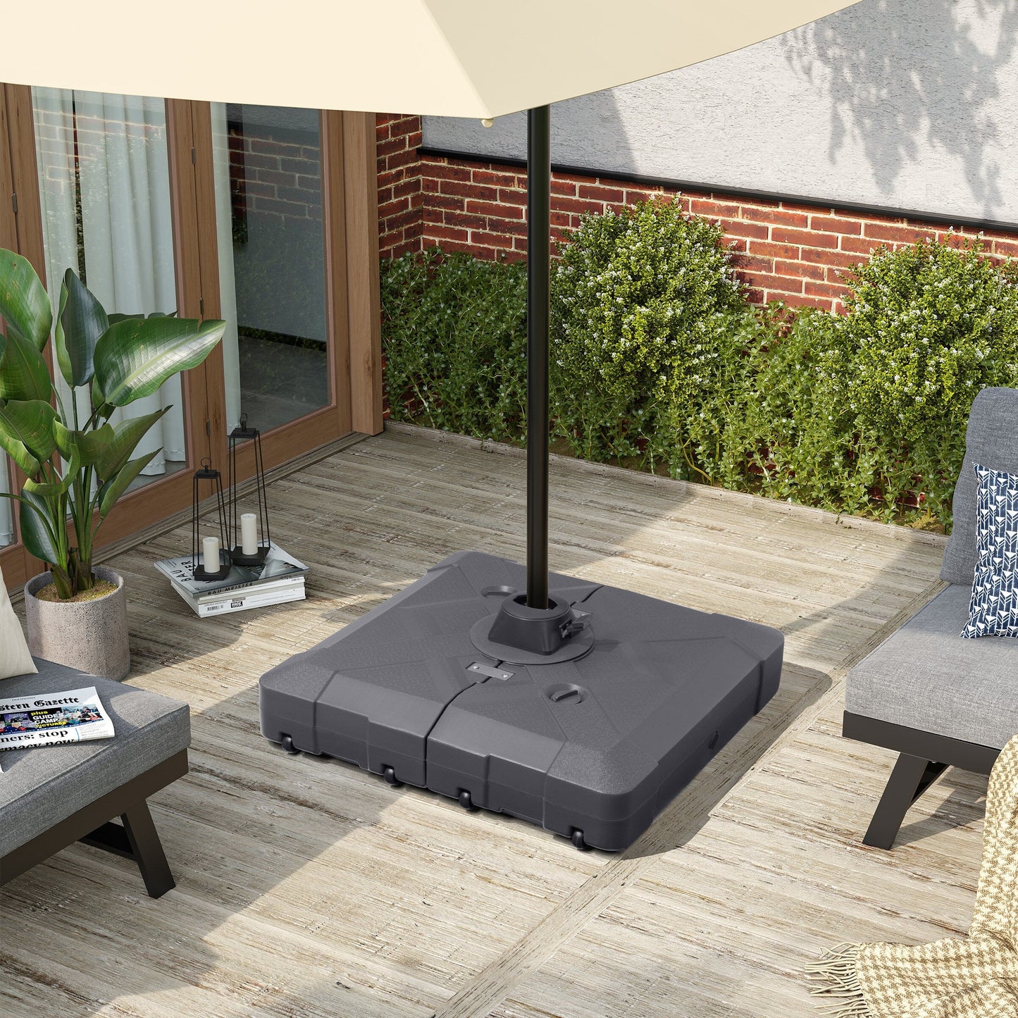 Pied de parasol déporté Pellabant 220 lb avec roulettes - Non disponible