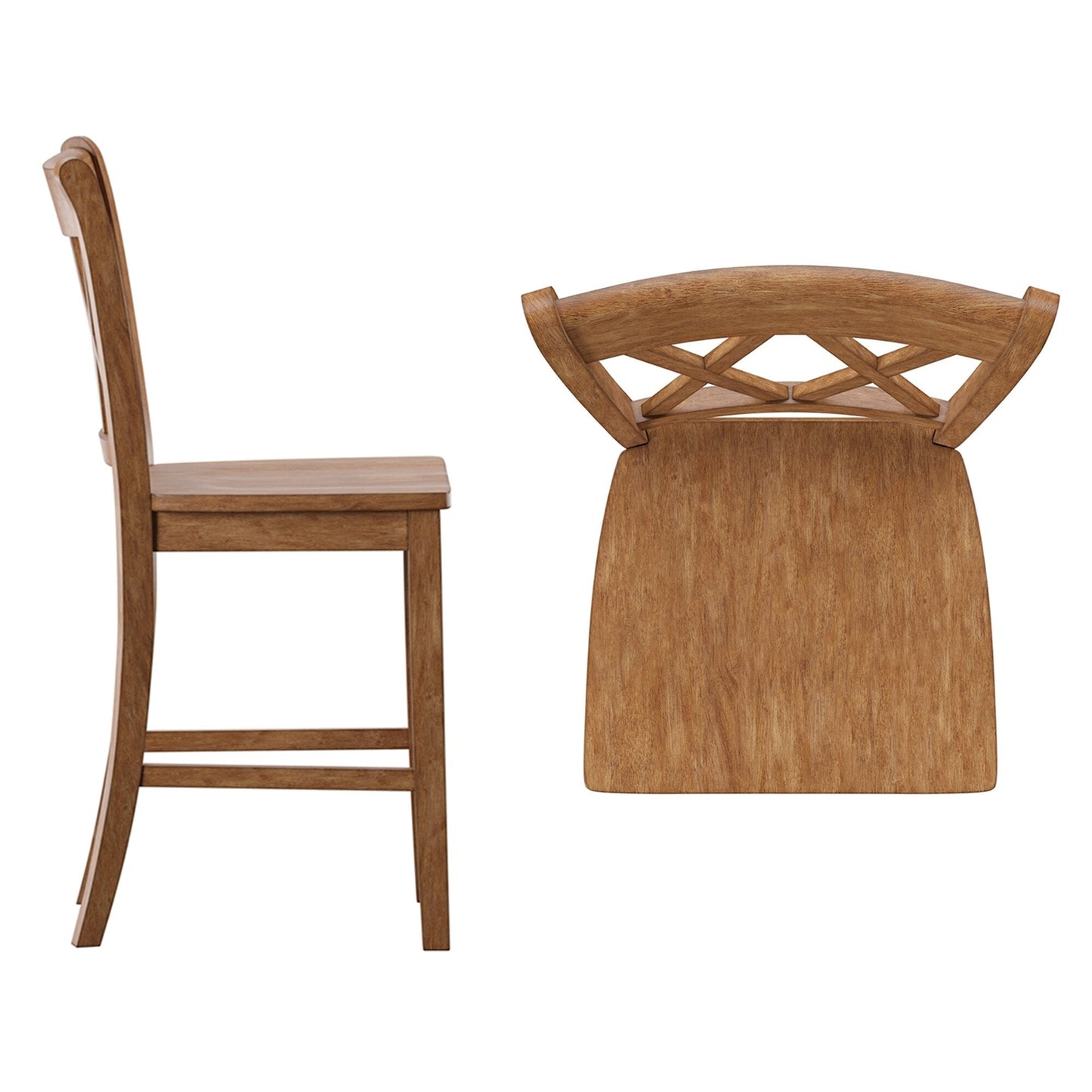 Chaises de comptoir Ronda à double dossier en X (ensemble de 2)