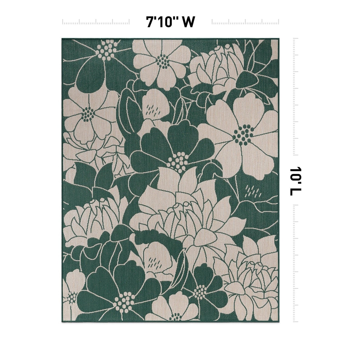 Tapis d'intérieur/extérieur moderne à motif floral texturé World Rug Gallery