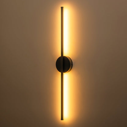 Applique murale LED linéaire moderne à 1 lumière, noire/dorée/nickel, à intensité variable, pour salle de bain.