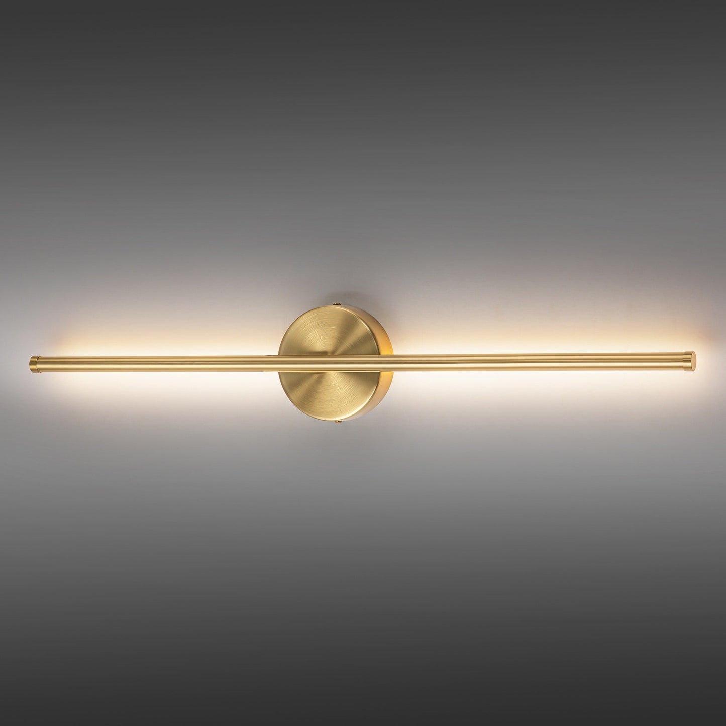 Applique murale LED linéaire moderne à 1 lumière, noire/dorée/nickel, à intensité variable, pour salle de bain.