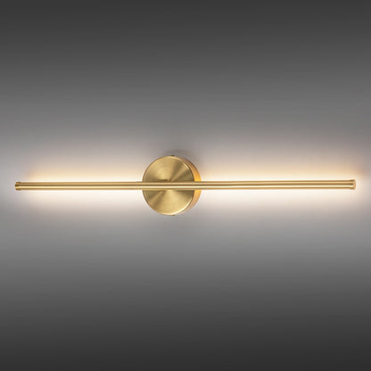 Applique murale LED linéaire moderne à 1 lumière, noire/dorée/nickel, à intensité variable, pour salle de bain.
