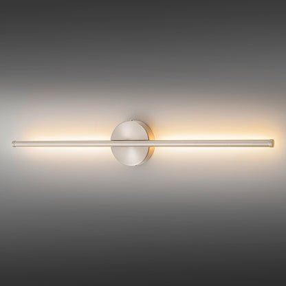 Applique murale LED linéaire moderne à 1 lumière, noire/dorée/nickel, à intensité variable, pour salle de bain.