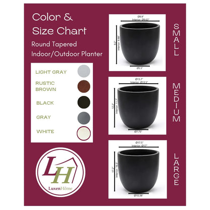 Pot de fleurs conique rond en oxyde de magnésium (MgO), pour intérieur et extérieur