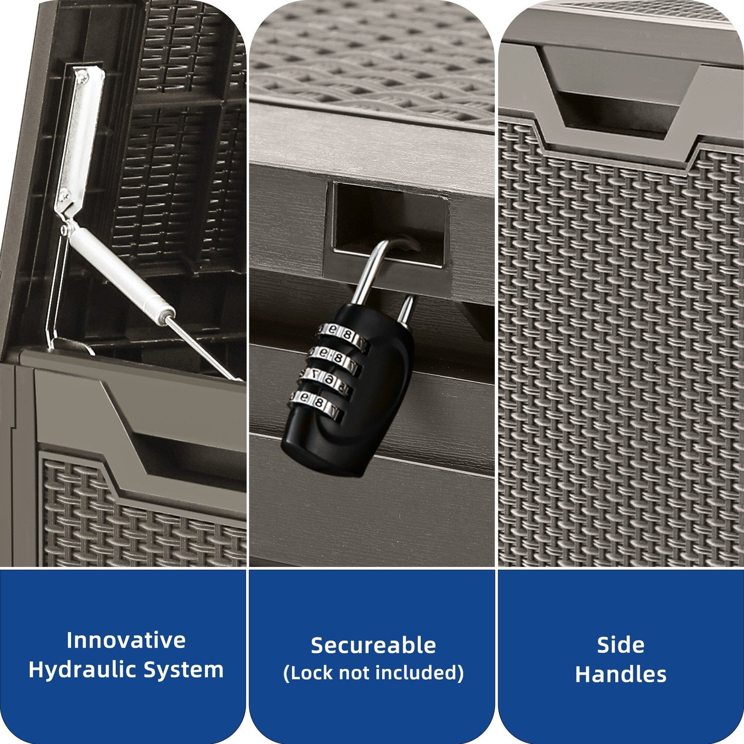Coffre de rangement extérieur étanche de 100 gallons - Non applicable