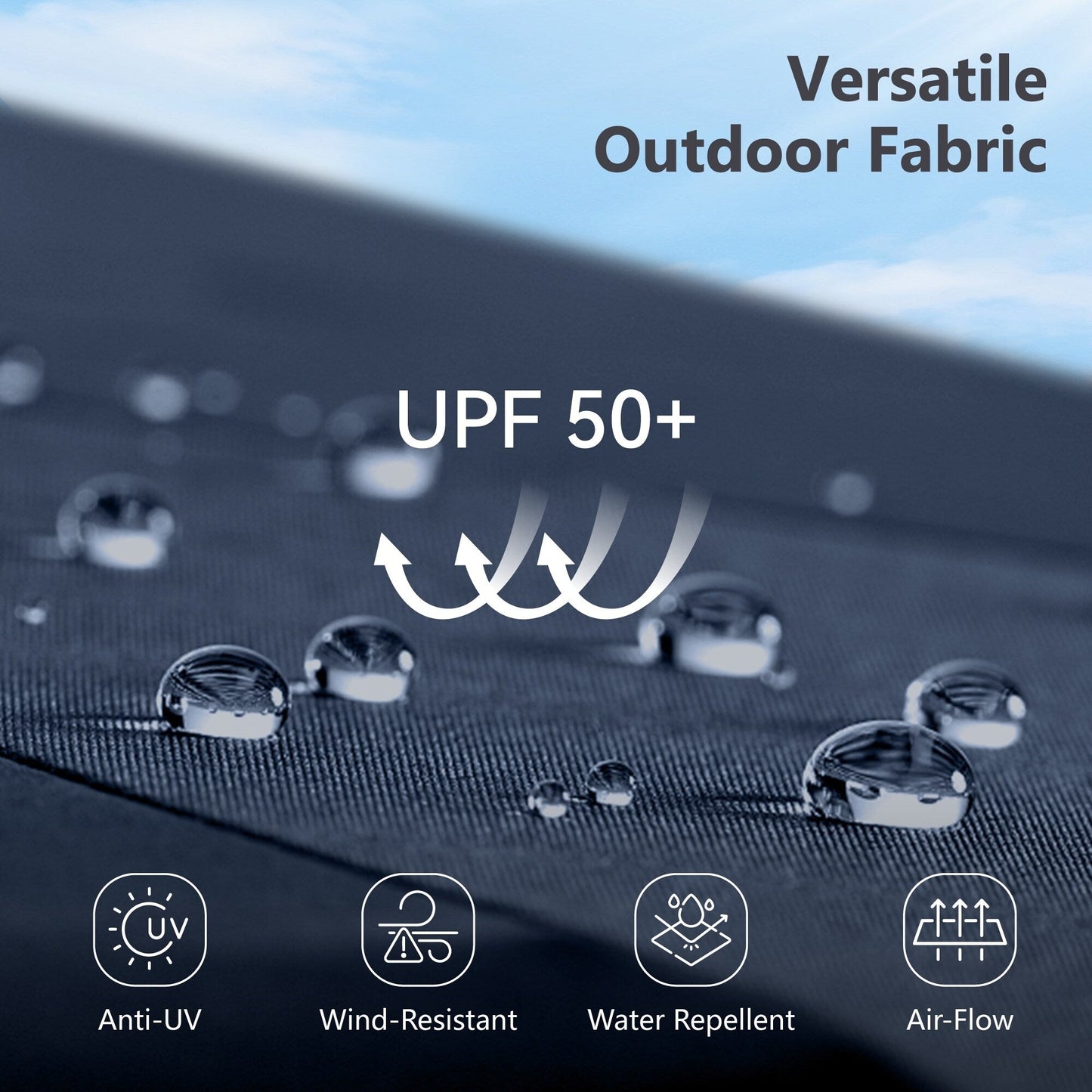 Parasol de terrasse MAISON ARTS de 3 m (10 pi) à 3 niveaux, à inclinaison automatique, double ventilation et éclairage LED