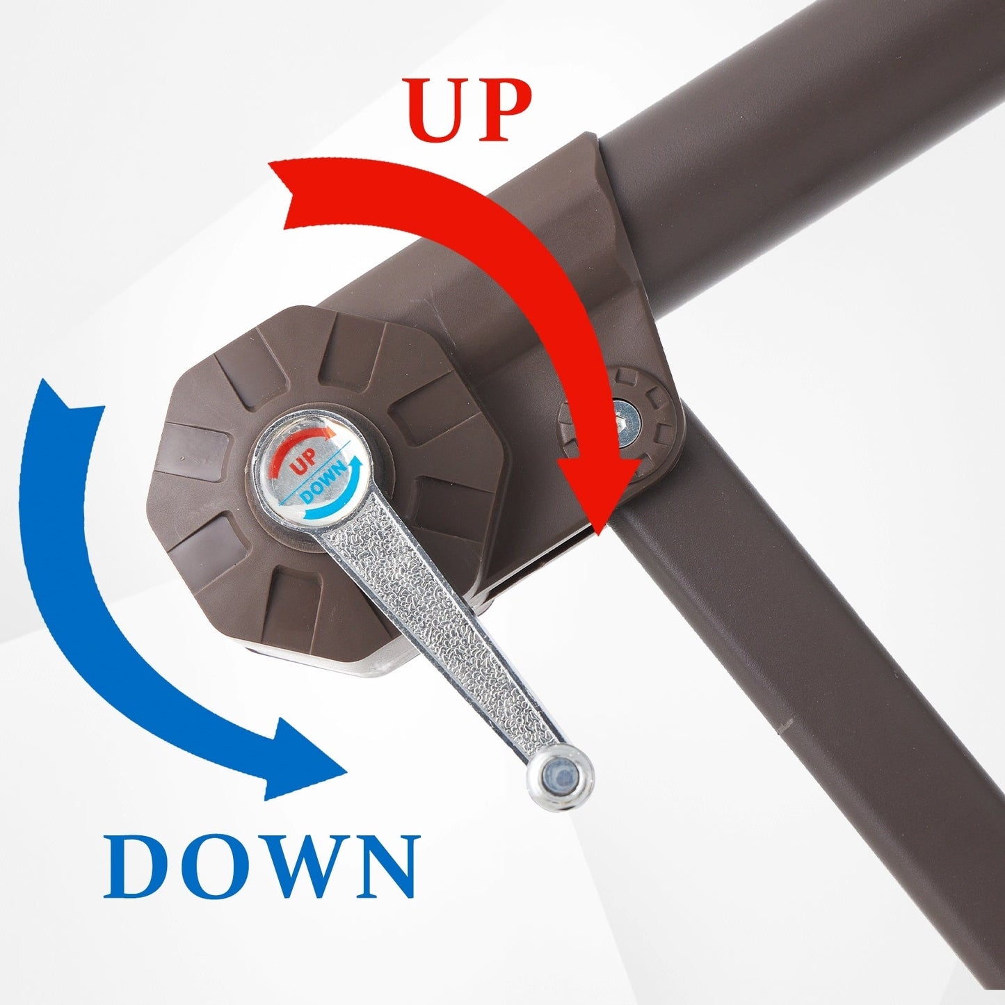 Parasol déporté suspendu à manivelle en acier de 3 m