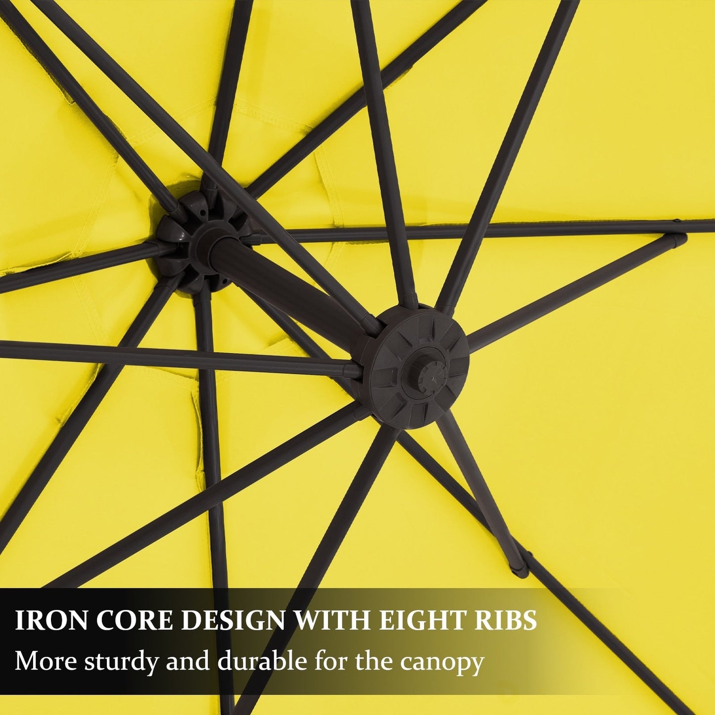 Parasol déporté suspendu à manivelle en acier de 3 m