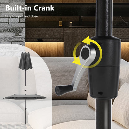 Parasol de terrasse double face extra large de 4 m (13 pi) avec manivelle, MAISON ARTS