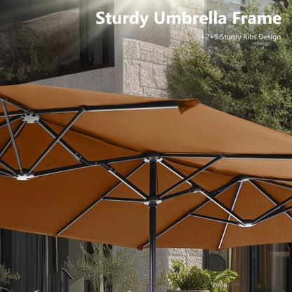 Parasol de terrasse double face extra large de 4 m (13 pi) avec manivelle, MAISON ARTS