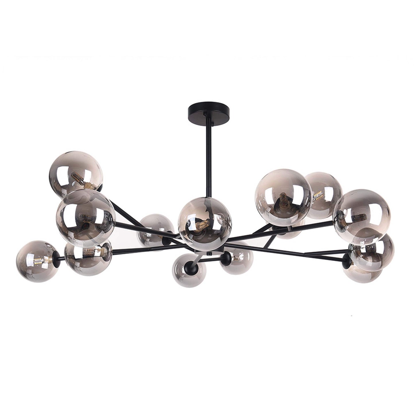 Lustre moderne Sputnik à bulles, grand format, noir ou doré, pour salle à manger
