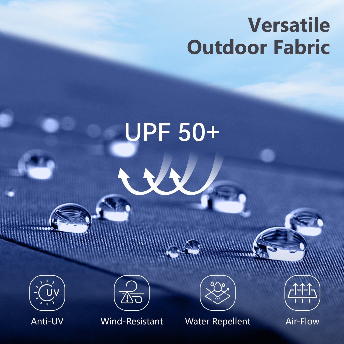 Parasol de marché d'extérieur rectangulaire à manivelle double face MAISON ARTS de 4,57 m (15 pi), avec éclairage solaire à DEL et base incluse