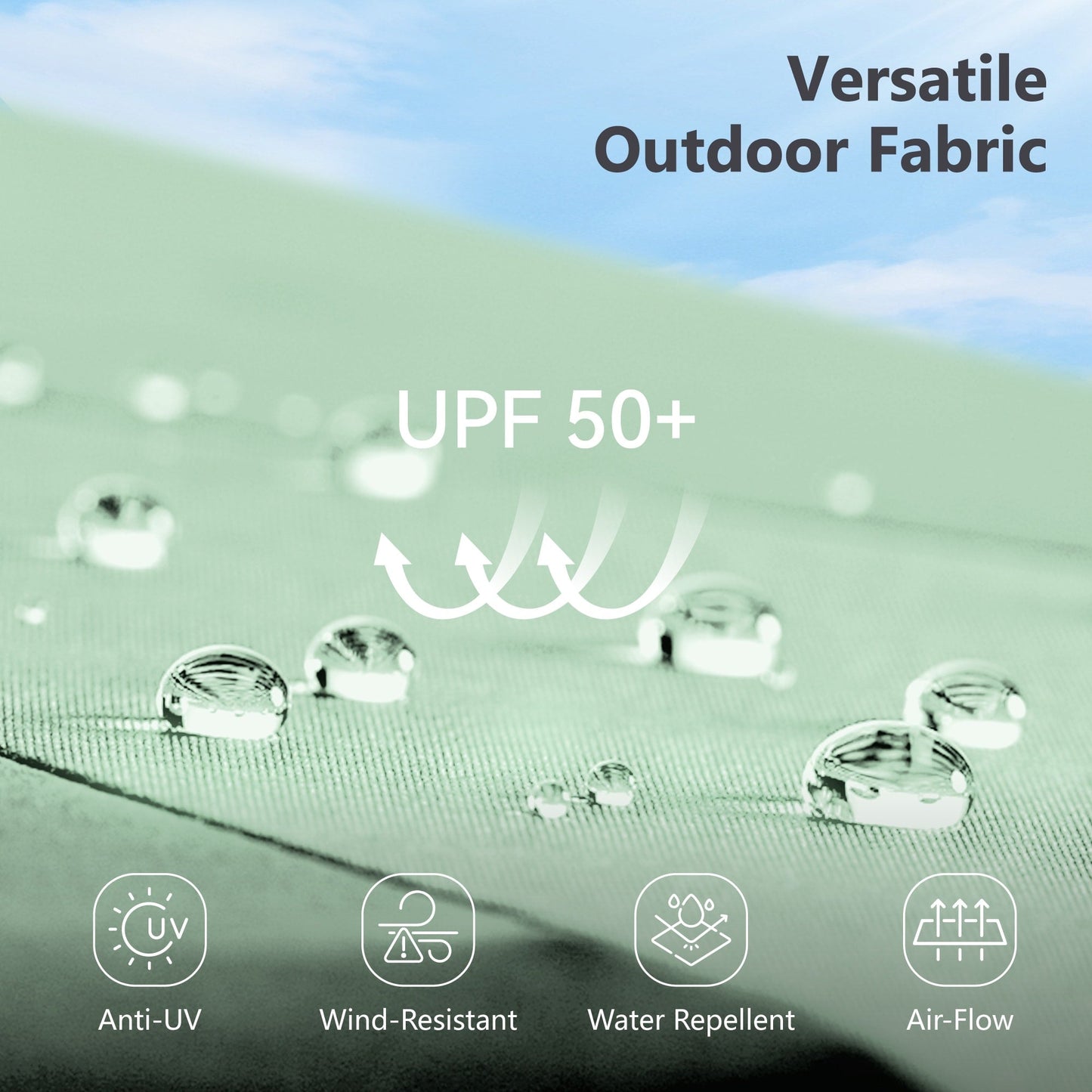 Parasol de marché d'extérieur rectangulaire à manivelle double face MAISON ARTS de 4,57 m (15 pi), avec éclairage solaire à DEL et base incluse