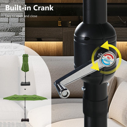 Parasol double face extra large de 4,57 m (15 pi) avec base incluse, MAISON ARTS