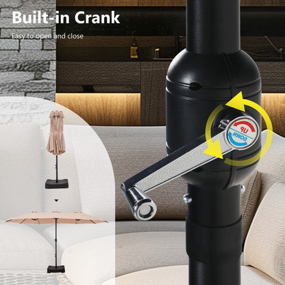 Parasol double face extra large de 4,57 m (15 pi) avec base incluse, MAISON ARTS