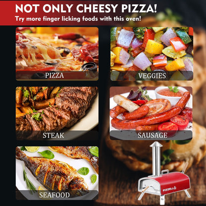 Four à pizza portable à bois d'extérieur avec pelle à pizza et sac de transport - 40 cm