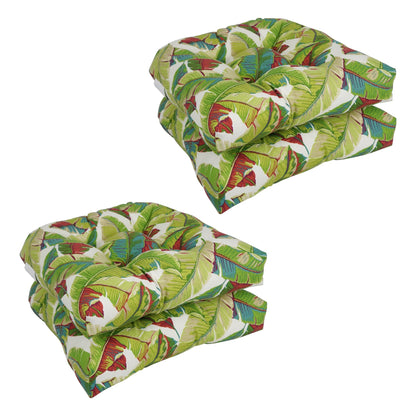 Coussins de chaise d'intérieur/extérieur à dossier arrondi de 48 cm (ensemble de 4) - 48 x 48 cm