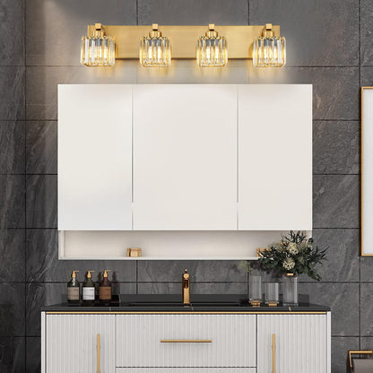 Applique murale de salle de bain à 2/3/4/5 lumières avec abat-jour en cristal