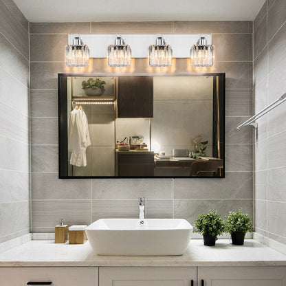 Applique murale de salle de bain à 2/3/4/5 lumières avec abat-jour en cristal