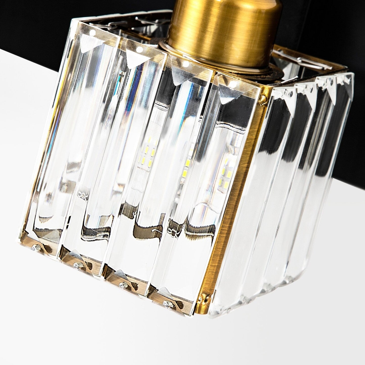 Applique murale de salle de bain à 2/3/4/5 lumières avec abat-jour en cristal