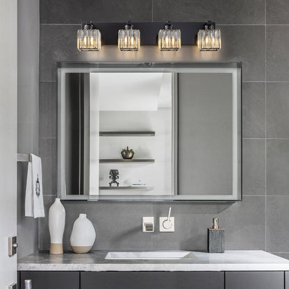 Applique murale de salle de bain à 2/3/4/5 lumières avec abat-jour en cristal