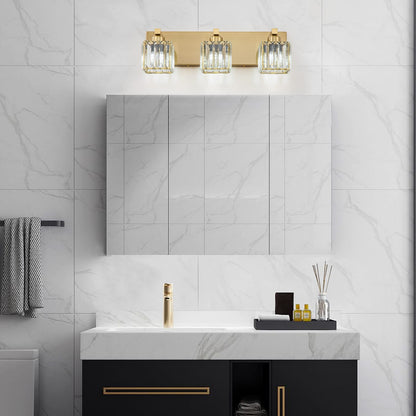 Applique murale de salle de bain à 2/3/4/5 lumières avec abat-jour en cristal