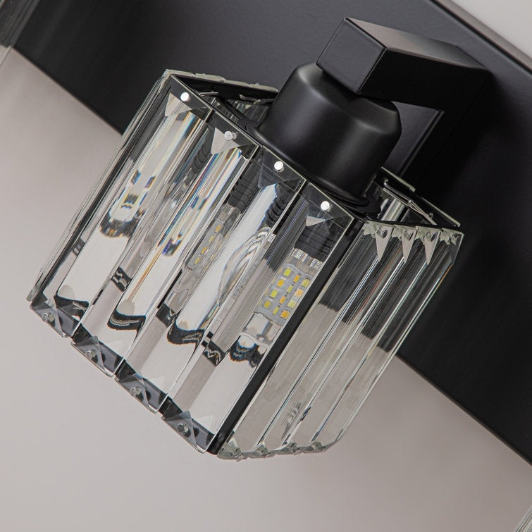 Applique murale de salle de bain à 2/3/4/5 lumières avec abat-jour en cristal
