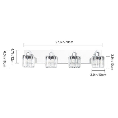 Applique murale de salle de bain à 2/3/4/5 lumières avec abat-jour en cristal