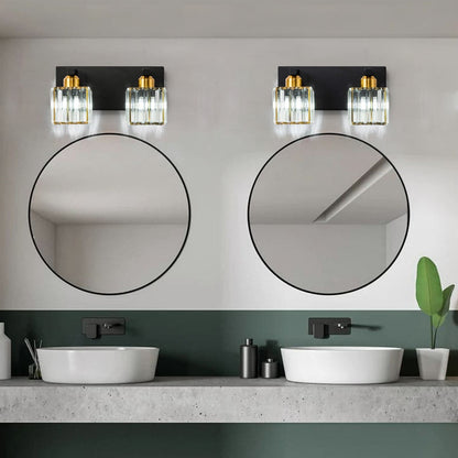 Applique murale de salle de bain à 2/3/4/5 lumières avec abat-jour en cristal