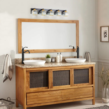 Applique murale de salle de bain à 2/3/4/5 lumières avec abat-jour en cristal