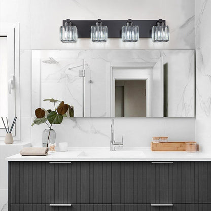 Applique murale de salle de bain à 2/3/4/5 lumières avec abat-jour en cristal