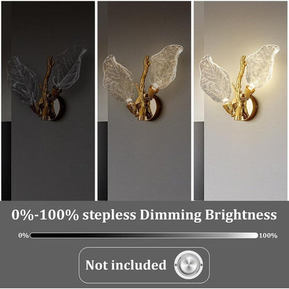 Applique murale KAYLA à 2 lumières en forme de feuille bionique