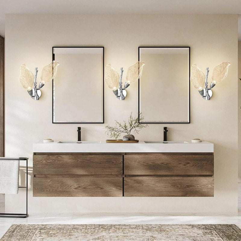 Applique murale KAYLA à 2 lumières en forme de feuille bionique