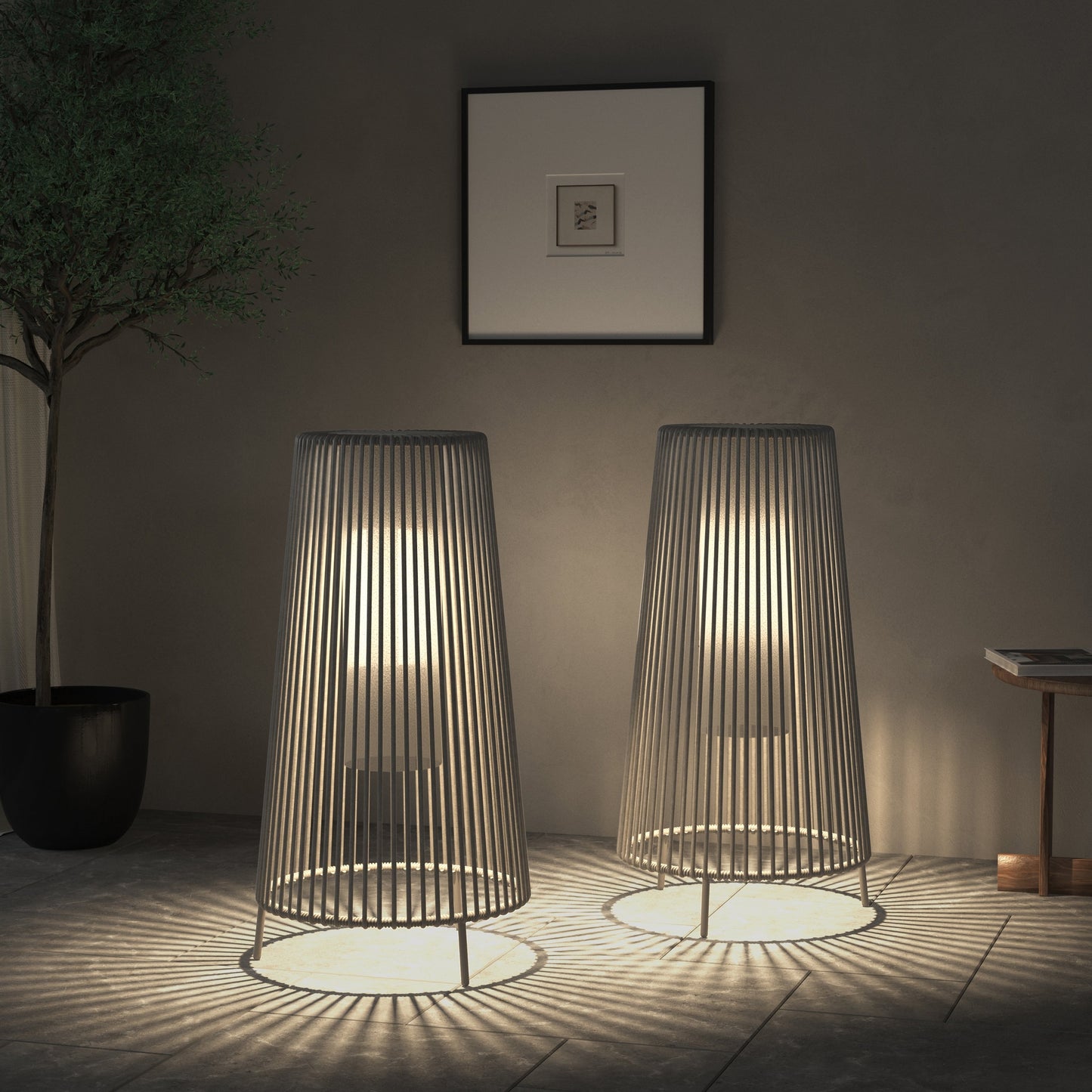 Lot de 2 lampadaires solaires d'extérieur