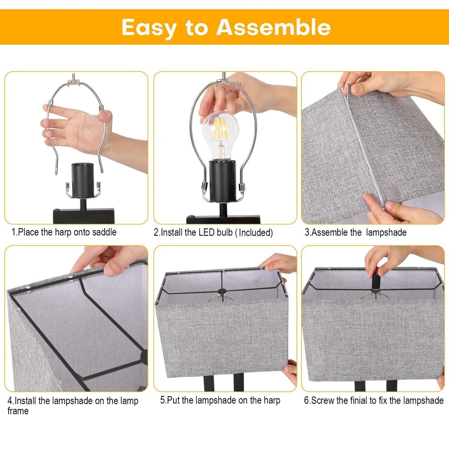 Ensemble de 22 lampes de table USB grises avec commande tactile