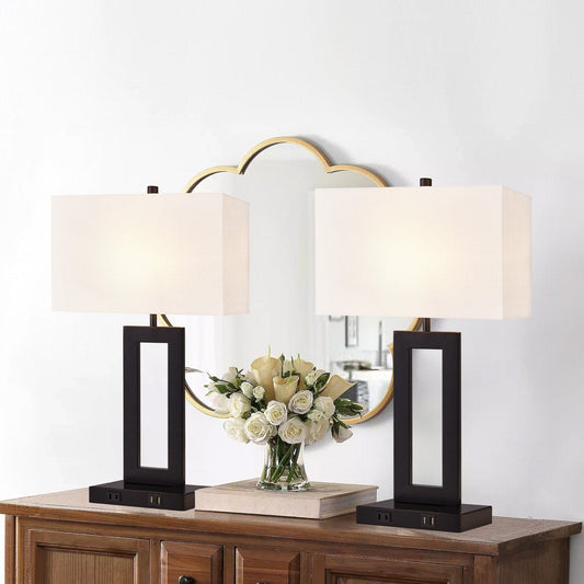 Ensemble de 22 lampes de table USB grises avec commande tactile