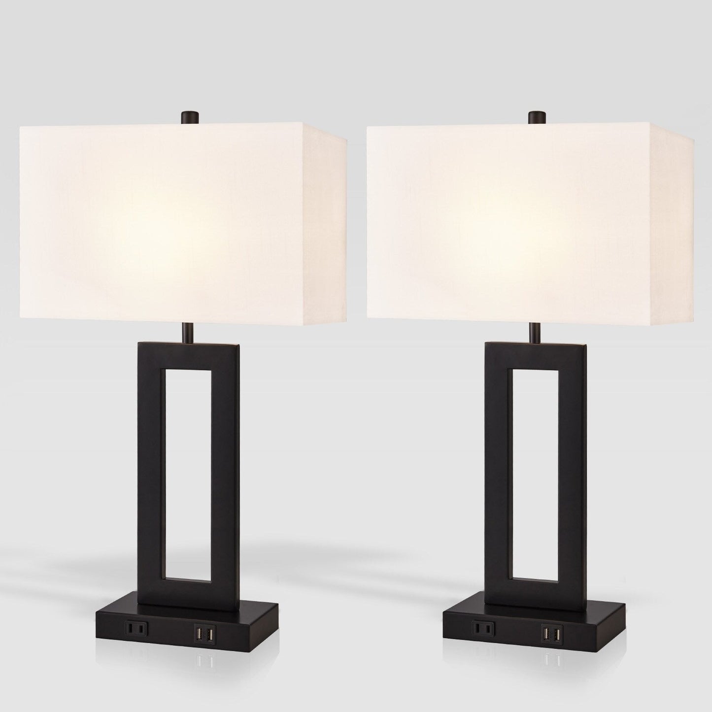 Ensemble de 22 lampes de table USB grises avec commande tactile