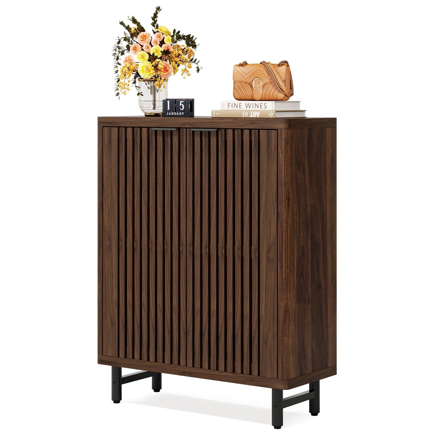 Meuble de rangement à chaussures 24 paires avec porte pour entrée et salon