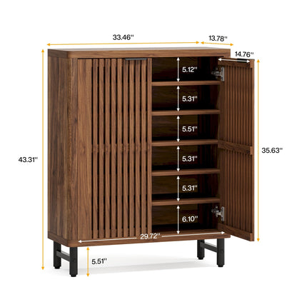 Meuble de rangement à chaussures 24 paires avec porte pour entrée et salon