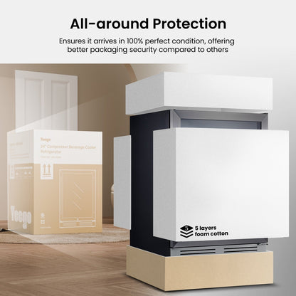 Réfrigérateur à boissons de 24 pouces, 140 canettes, pour boissons gazeuses et vins - 24 pouces